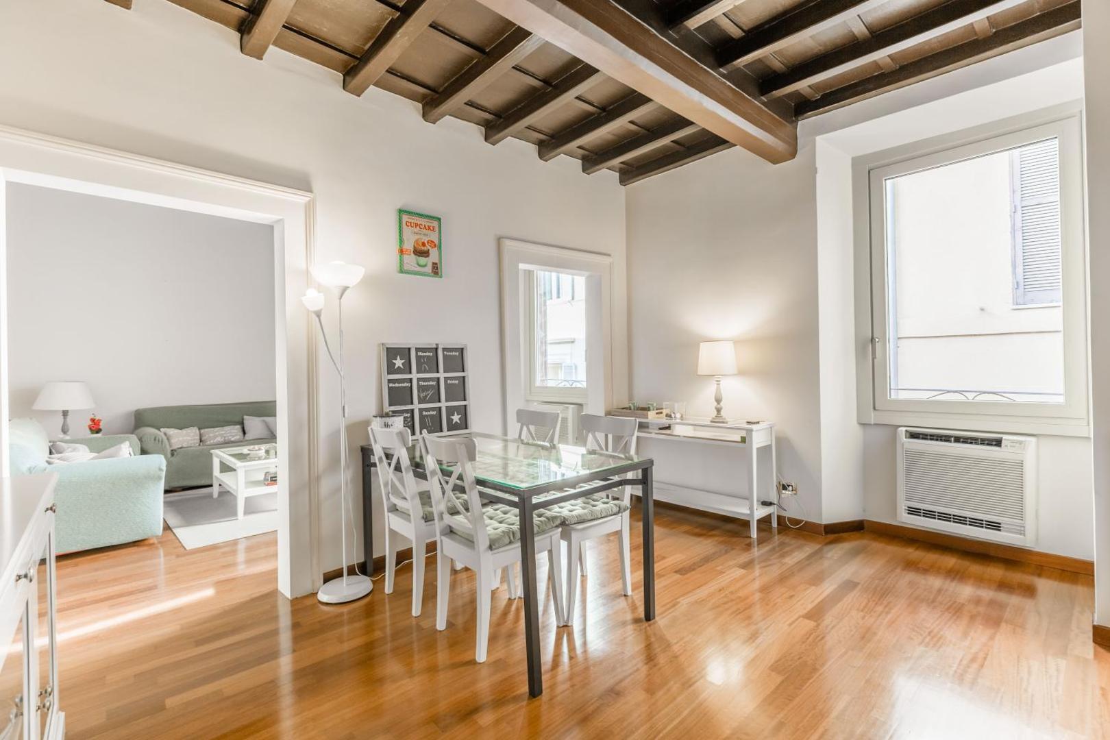 The dining area, beside the window